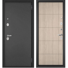 Дверь входная Бульдорс ТРАСТ ЭКО 193 Антрацит букле - Ясень ривьера айс